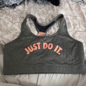 Nike Sports Bra with Coral Text